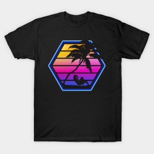 Synthwave Retro Beachside Silhouette T-Shirt